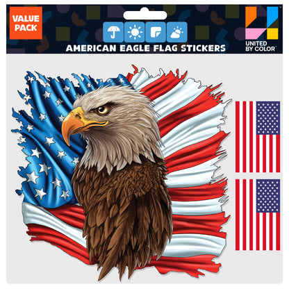 American Flag Sticker (3 Pack) - Fade Resistant - Waterproof