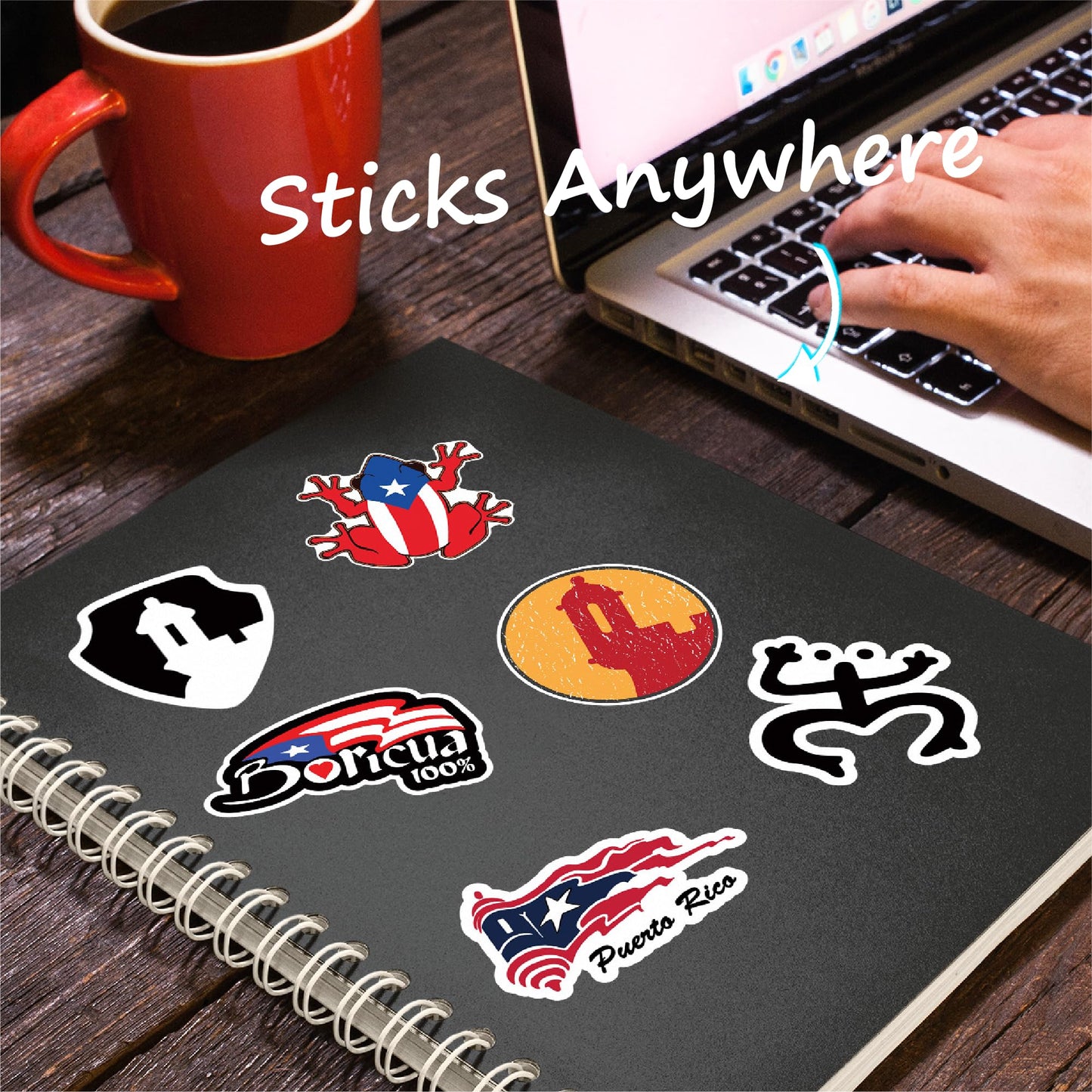 Puerto Rico Stickers (14 Pack) - Fade Resistant - Waterproof