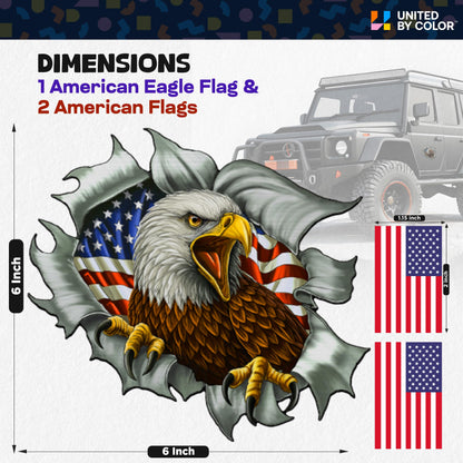 American Flag Stickers (3 Pack)  - Fade Resistant - Waterproof